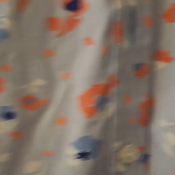 L.L. Bean Light Blue Floral Shirt with Orange and Navy Accents. Size M. - Picture 3 of 9